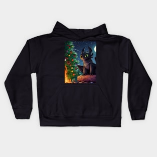 Christmas Dragon Wonderland: Festive Art Prints Featuring Whimsical Dragon Designs for a Joyful Holiday Celebration! Kids Hoodie